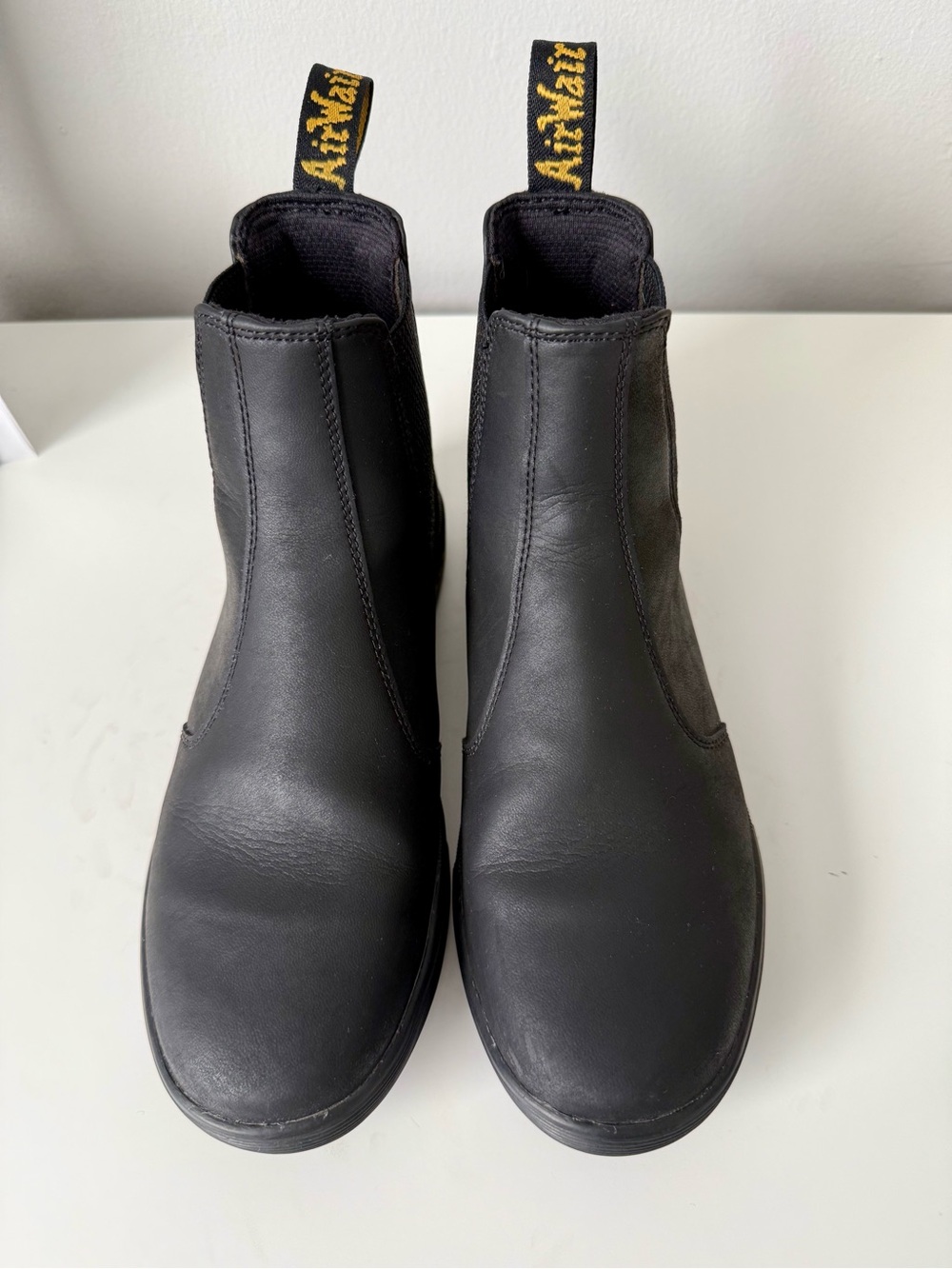 Dr. Martens Chelsea Boots Size 7 Women Black Leather AirWair Moto Ankle